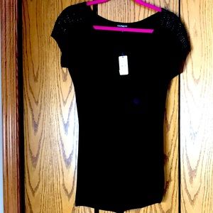 Black top from Express with beading on the shoulders new with tags.